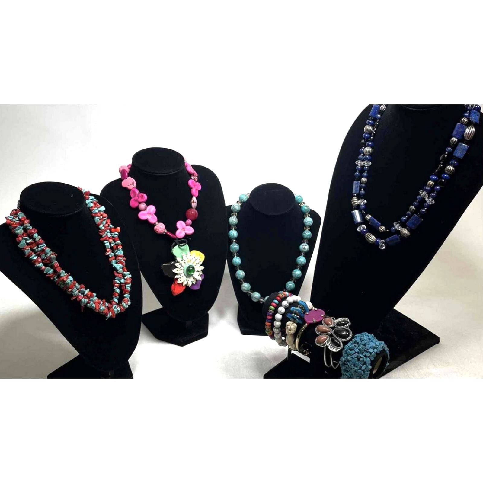 10pc Mineral Turquoise Coral  More Necklaces And Bracelets Jewelry Bundle